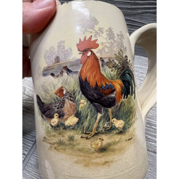 Casey Pottery Marshall Texas Rooster Chicken Pitcher Creamer Hand Made 4.5” - Picture 7 of 7